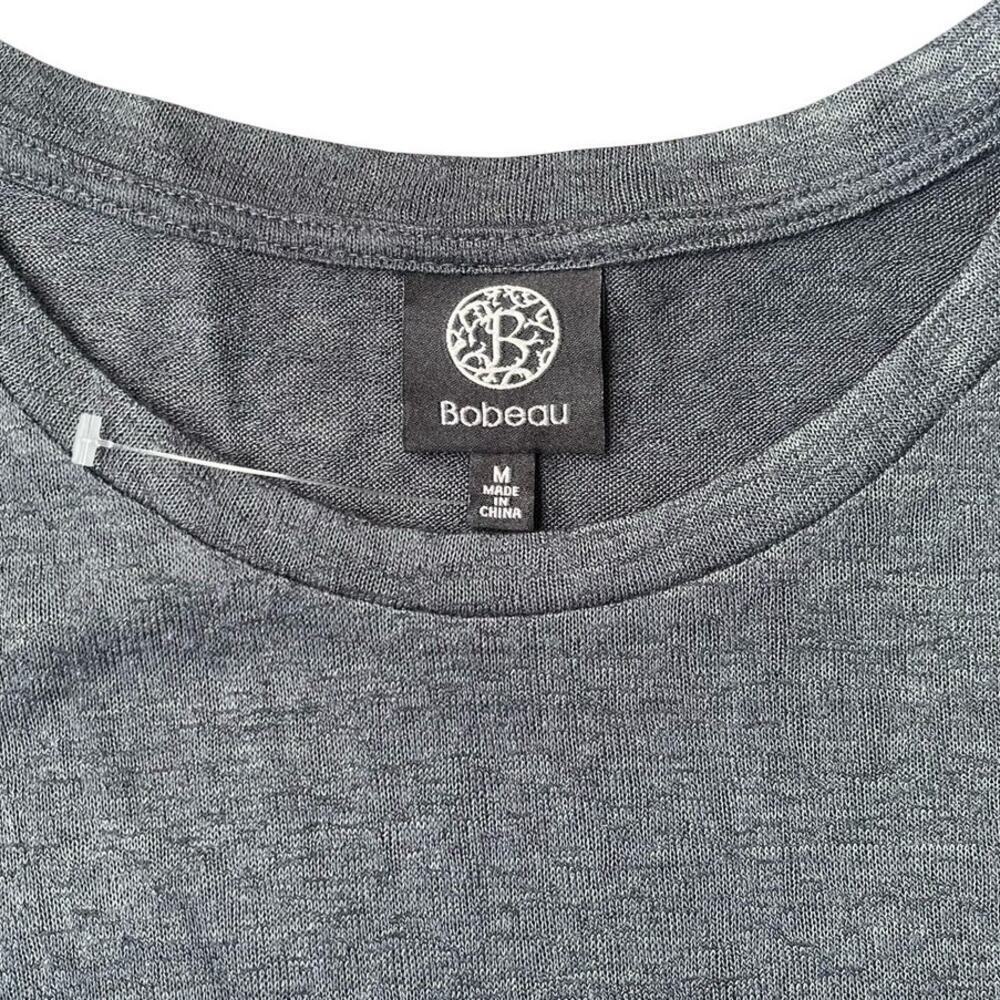 Bobeau Lightweight Twist Hem Top Gray Long Sleeve - Size Medium - Picture 3 of 9